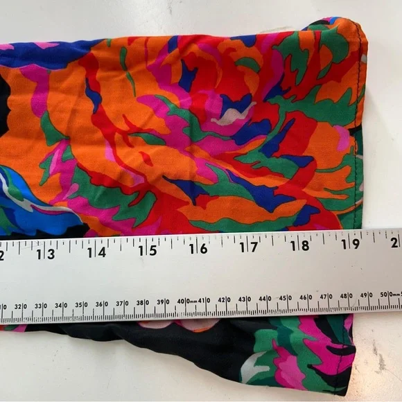 Zara Women’s L Bold Floral Print Long Sleeve Blouse 100% Viscose Artsy Boho Top - Picture 7 of 10